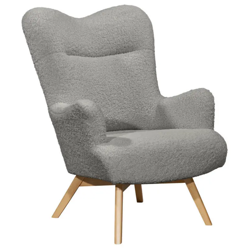 Sessel in Teddystoff Grau