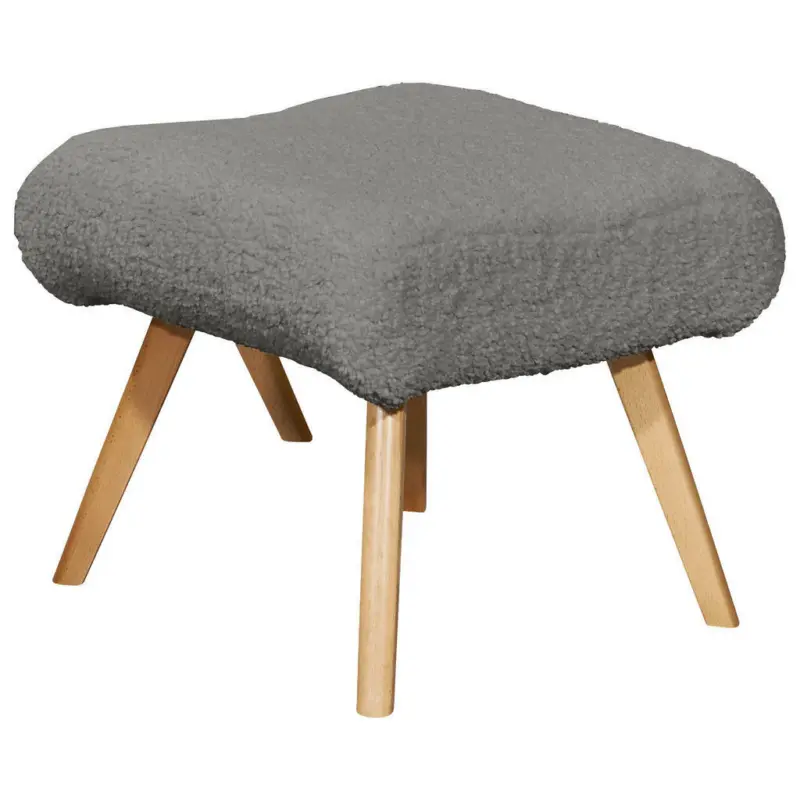 Hocker in Textil, Holzwerkstoff Grau