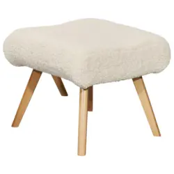 Hocker in Textil, Holzwerkstoff Creme