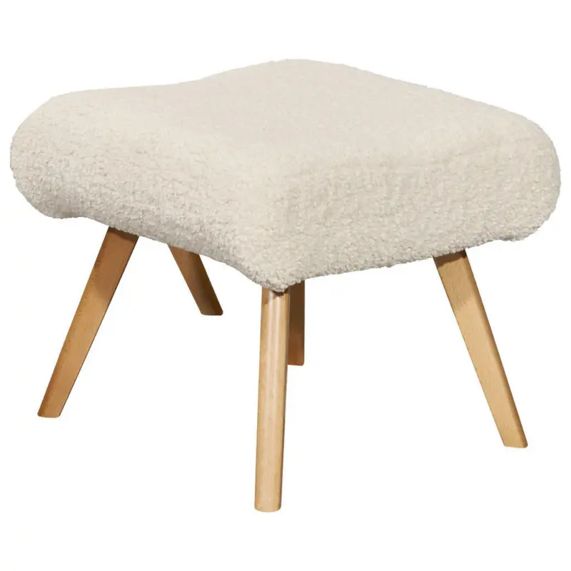 Hocker in Textil, Holzwerkstoff Creme