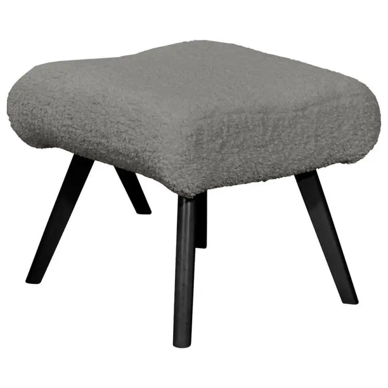 Hocker in Textil, Holzwerkstoff Grau, Schwarz