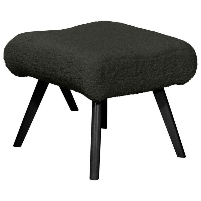 Hocker in Textil, Holzwerkstoff Anthrazit, Schwarz