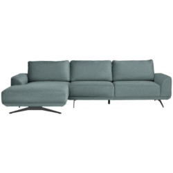 Ecksofa in Webstoff Hellblau