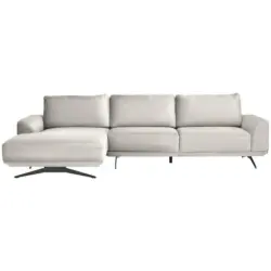 Ecksofa in Webstoff Creme