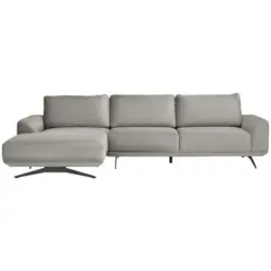 Ecksofa in Webstoff Hellgrau