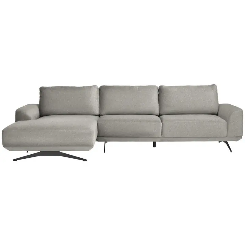 Ecksofa in Webstoff Hellgrau