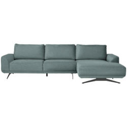 Ecksofa in Webstoff Hellblau