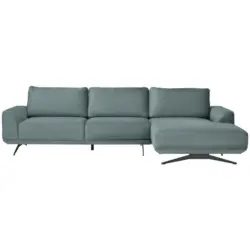 Ecksofa in Webstoff Hellblau