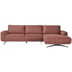 Ecksofa in Webstoff Rosa