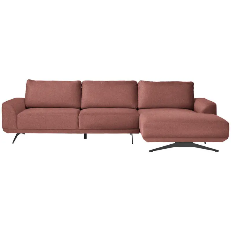 Ecksofa in Webstoff Rosa