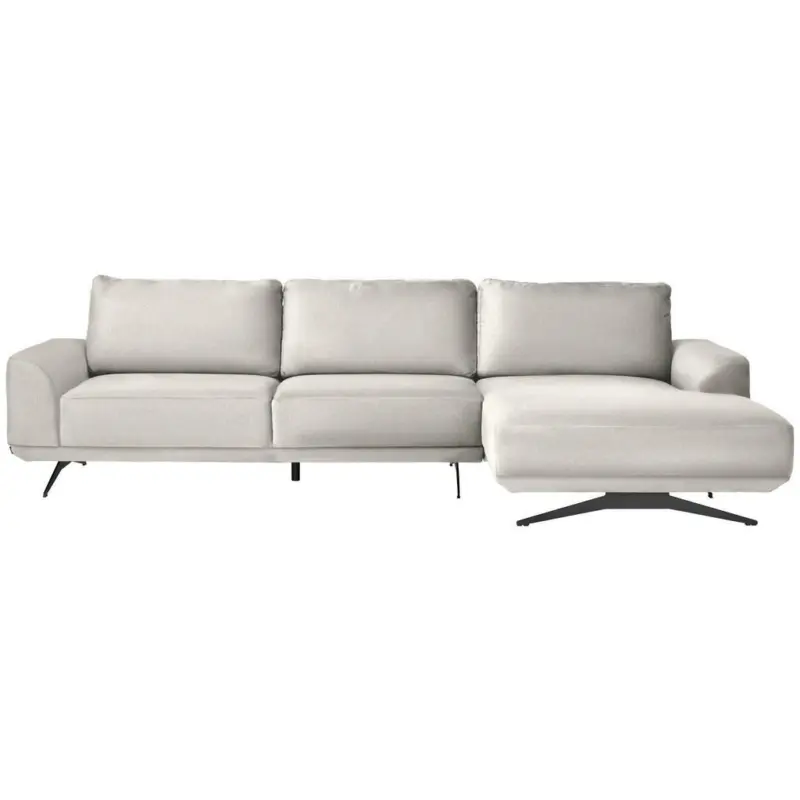 Ecksofa in Webstoff Creme