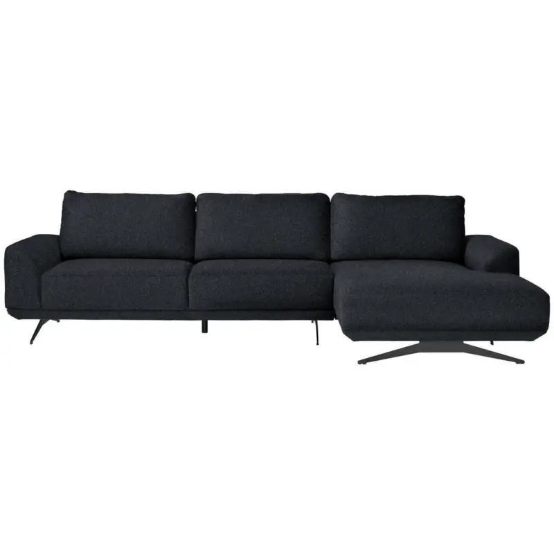 Ecksofa in Webstoff Dunkelgrau