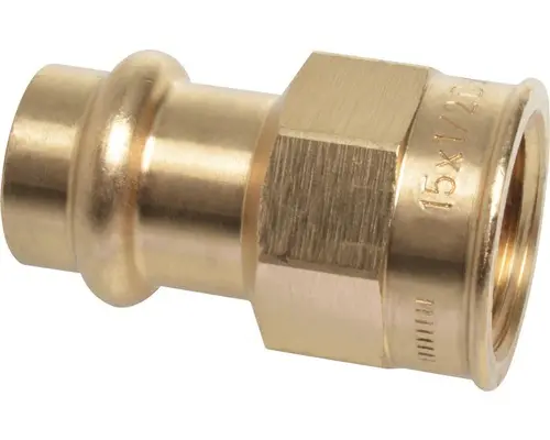 Press-Übergangsmuffe 15mmx1/2" IG messing