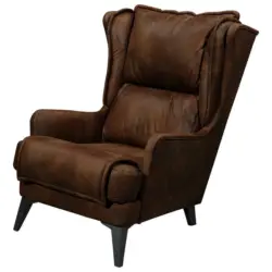 Ohrensessel in Mikrovelours Braun