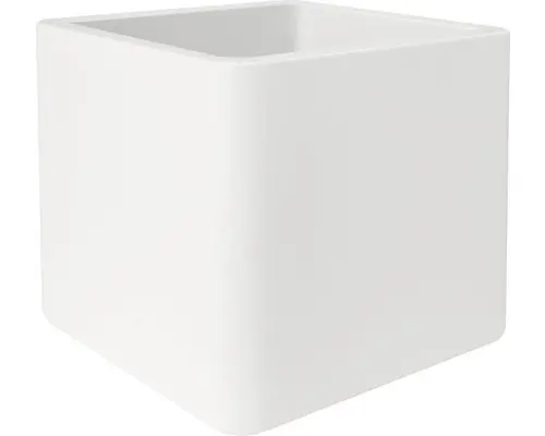 Pflanztopf elho Pure Soft Brick Kunststoff 40x40x39 cm weiß inkl. Rollen