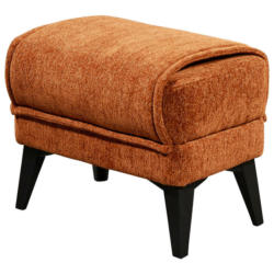 Hocker in Textil, Holzwerkstoff Cognac