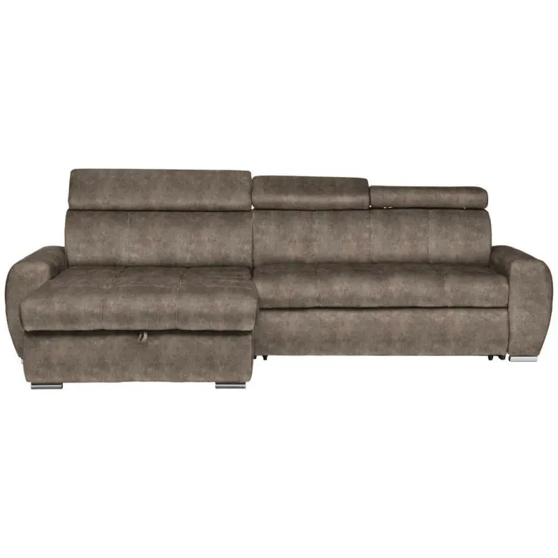 Ecksofa in Velours Braun