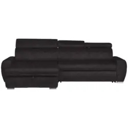 Ecksofa in Velours Dunkelbraun