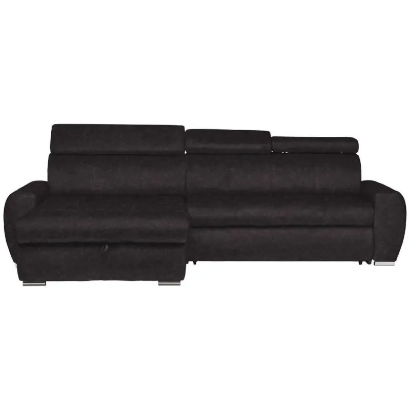 Ecksofa in Velours Dunkelbraun