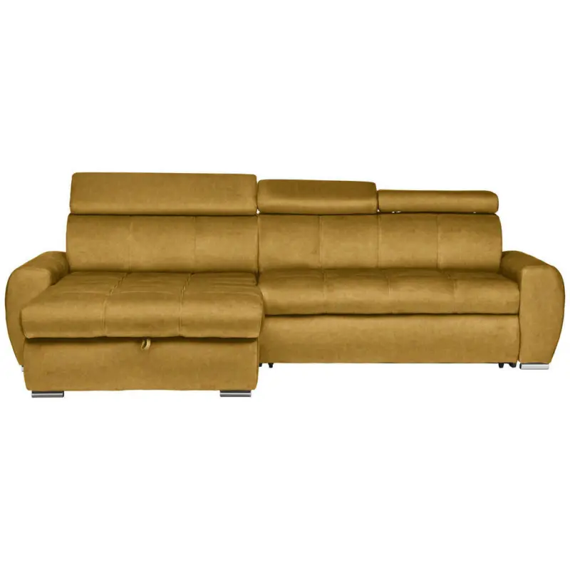 Ecksofa in Velours Goldfarben