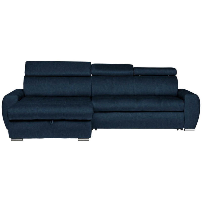 Ecksofa in Velours Dunkelblau