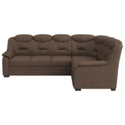 Ecksofa in Mikrofaser Braun