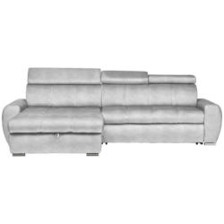 Ecksofa in Velours Hellgrau