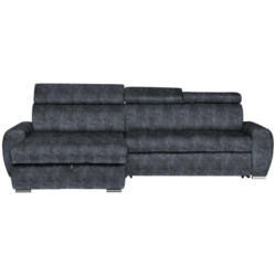 Ecksofa in Velours Dunkelgrau