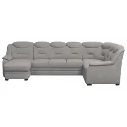 Wohnlandschaft in Mikrofaser Hellgrau