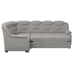 Ecksofa in Mikrofaser Hellgrau
