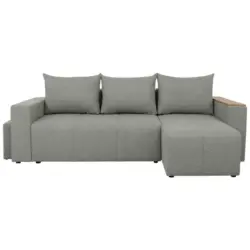 Eckschlafsofa in Chenille Grau