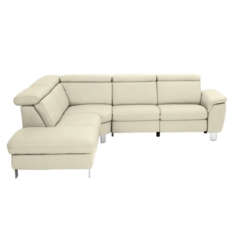 Ecksofa in Echtleder Creme