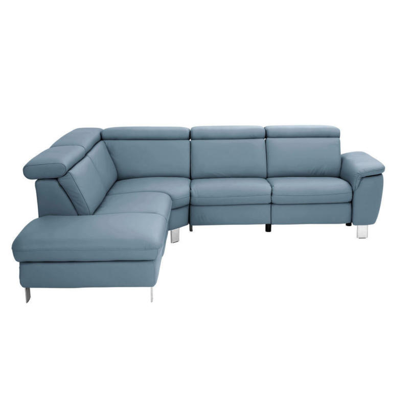 Ecksofa in Echtleder Blau