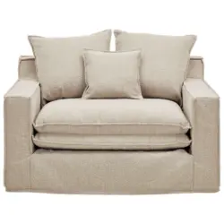 Sessel in Flachgewebe, Bouclé Beige