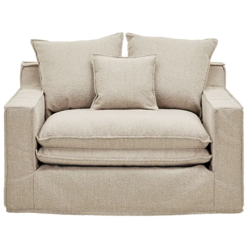 Sessel in Flachgewebe, Bouclé Beige