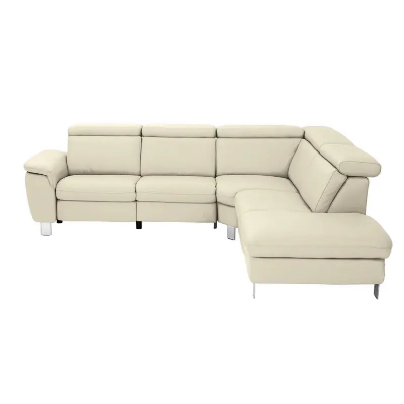 Ecksofa in Echtleder Creme