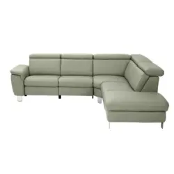 Ecksofa in Echtleder Grün