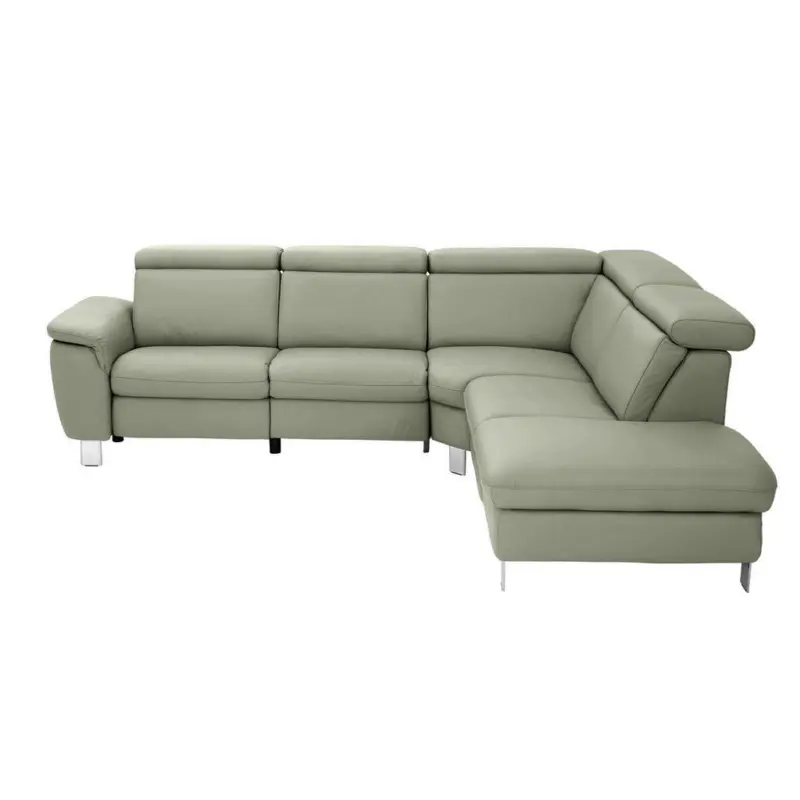 Ecksofa in Echtleder Grün