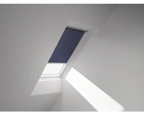 VELUX Sichtschutzrollo dunkelblau uni manuell Rahmen aluminium RFL UK08 9050S