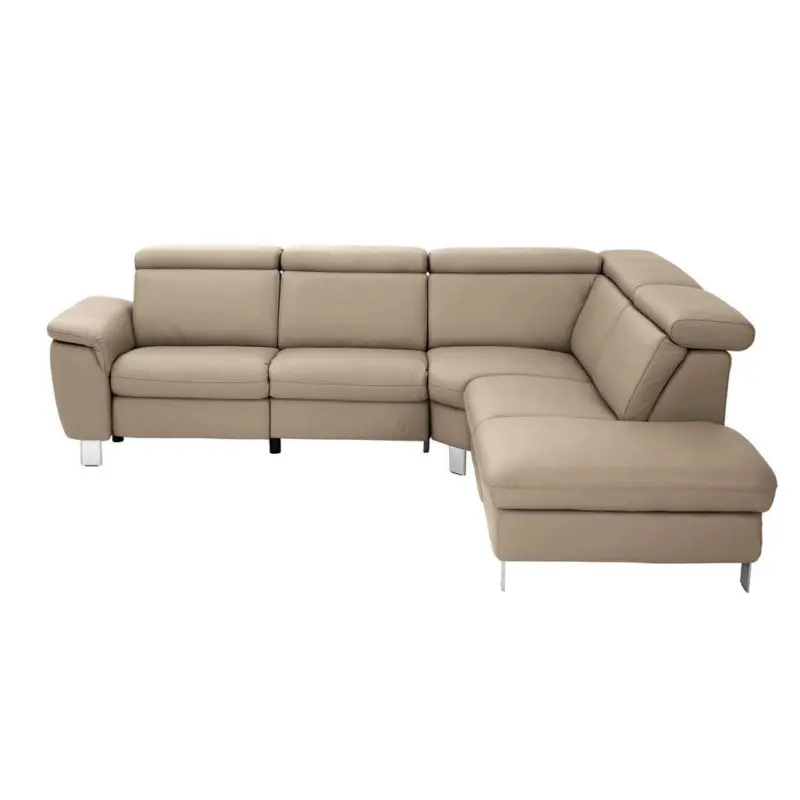 Ecksofa in Echtleder Braun
