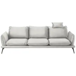 Dreisitzer-Sofa in Velours Creme