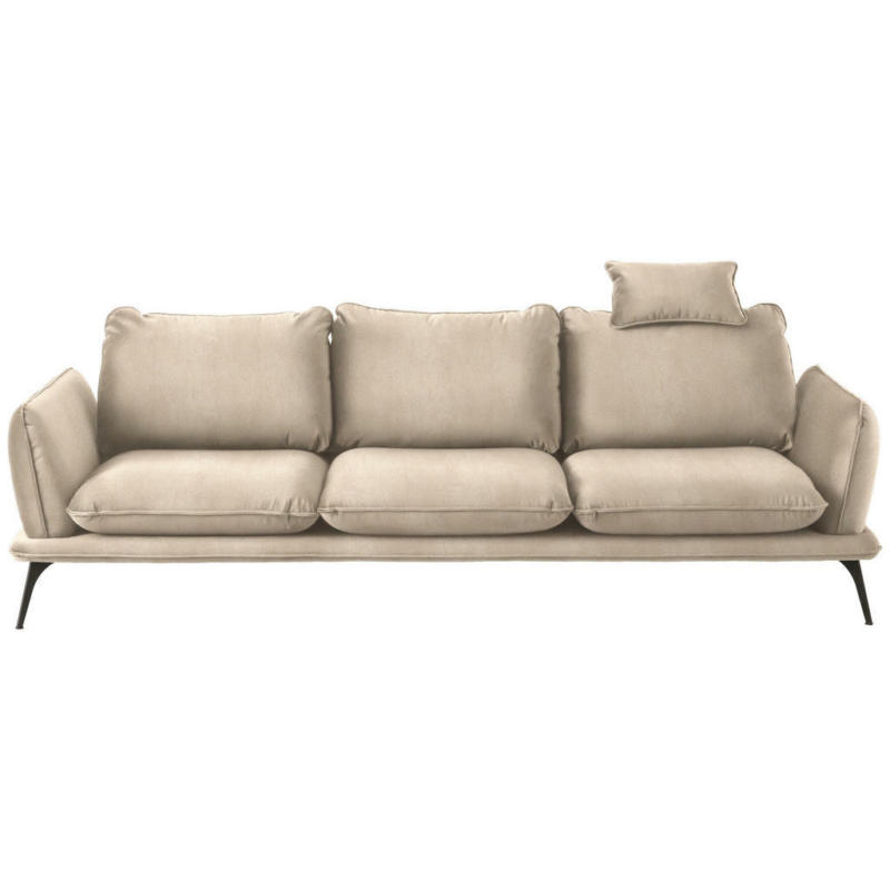 Dreisitzer-Sofa in Velours Hellbraun