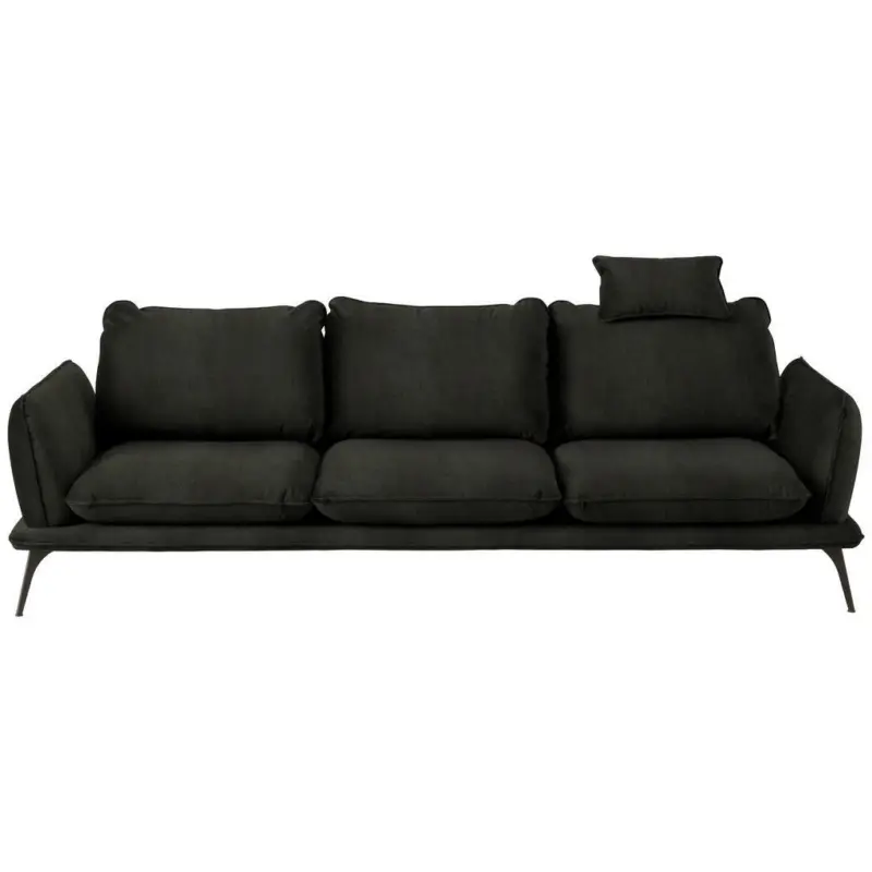 Dreisitzer-Sofa in Velours Dunkelgrün