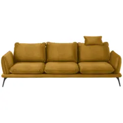 Dreisitzer-Sofa in Velours Goldfarben