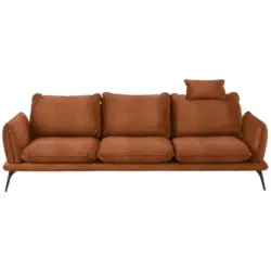 Dreisitzer-Sofa in Velours Rostfarben