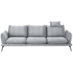 Dreisitzer-Sofa in Velours Silberfarben