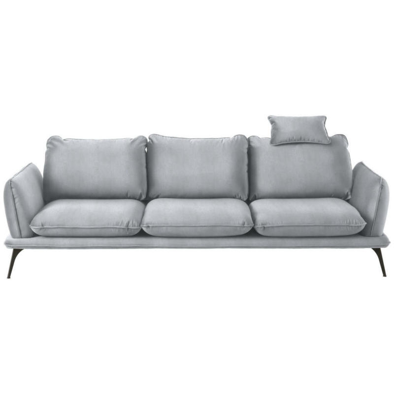 Dreisitzer-Sofa in Velours Silberfarben