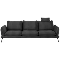 Dreisitzer-Sofa in Velours Anthrazit