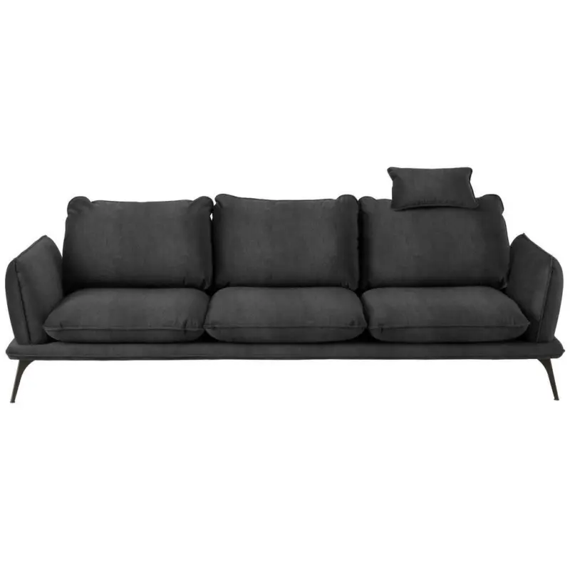 Dreisitzer-Sofa in Velours Anthrazit