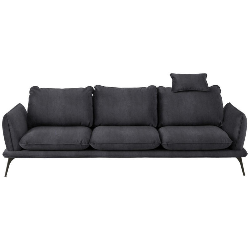 Dreisitzer-Sofa in Velours Dunkelgrau